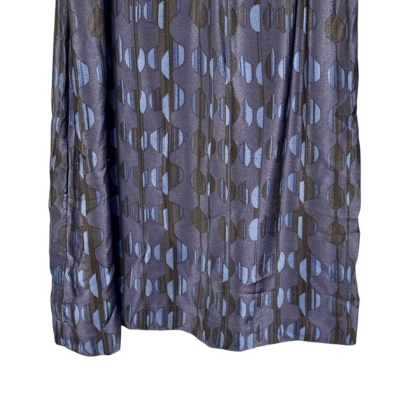 COOP Barneys New York 100% Silk Geometric Print Zip Front Sleeveless Dress - Picture 4 of 10